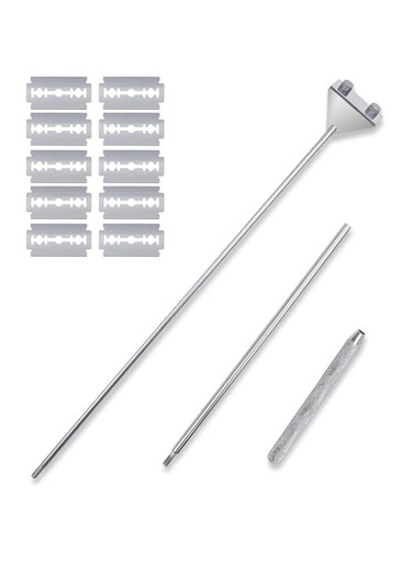 65cm Extendable Stainless Steel Algae Scraper Aquariums Fish Tank Scraper Cleaner with 10pcs Blades