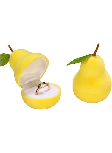 Empty Yellow Pear Shaped jewelry Gift Box