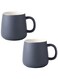 Coffee Mug Set for 2,Ceramic Coffee Cups With Big Handle 400ml/14 Oz Drink Cup for Latte/Cappuccino/Cocoa/Tea/Milk(Grey)