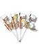 4 PCS Wooden Cat Teaser Wand with Feather Tail, Elastic String, Interactive Mice Toy for Indoor Cats, Wooden Stick with Feather Toys, Different Mouse Styles, for kittens &amp; adults cats
