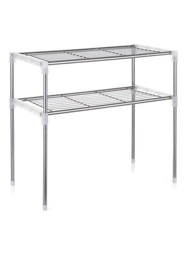 Multi-functional Kitchen Storage Shelf Rack Silver 22.4 X 11.8 X 18.9cm