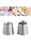 Suuker Large Piping Tips Set, Sultan Ring Baking Mold Icing Nozzle Stainless Steel Icing Piping Nozzles Cake Decorating Supplies for Kitchen Gift(2 Pieces, Silver)