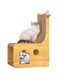 BAOLY Cat Scratcher Lounge, L Shape Cat Scratch Pad Board Cat Cave with 4 Hanging Ball Toy, Double Layer Cardboard Cat Bed Condo, Scartching Pads for Indoor Cats, Furniture Protector