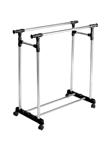 Dubai Gallery Metal Adjustable Cloth Rack Hanger Silver/Black