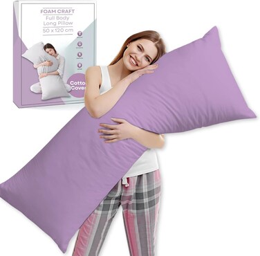 CRAFT&Acirc;&reg; Full Body Long Pillow with Cotton Cover - Lavender, 50 x 120 cm