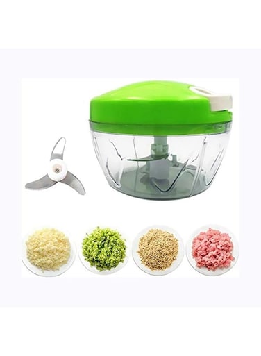 VIO Manual Handheld Food Chopper Powerful Speedy Quick Shredder Mincer Chopper for Vegetables Nuts Fruits Meat (Green)