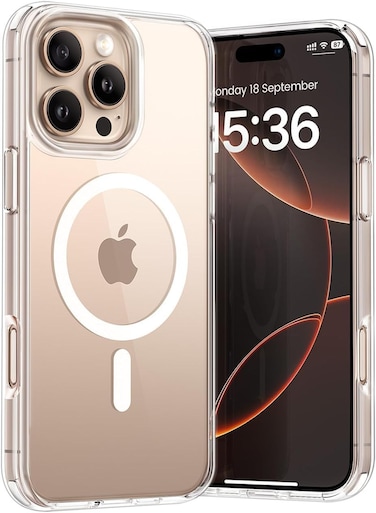 Muzz Magnetic Phone Case for iPhone 16 Pro Max - 2024, Clear, Drop Protection, Slim, Scratch-Resistant, Protective wireless charging case (IPhone 16 Pro max)