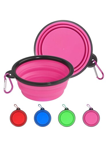 Collapsible Pet Bowl- Small Size (350ml)   Portable Water Bowl   Foldable Silicone bowl   Lightweight and travel friendly for hiking, walking &amp; Camping (GREEN)