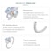 BSR458-E S925 Sterling Silver White Gold Plated Lucky Clover Open Adjustable Ring