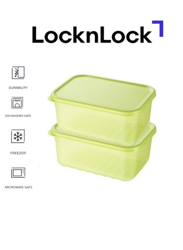Fresh Block Food Container 1.5L (PACK of 2) &acirc;&euro;&ldquo; BPA-Free, Microwave Safe &amp; Stackable