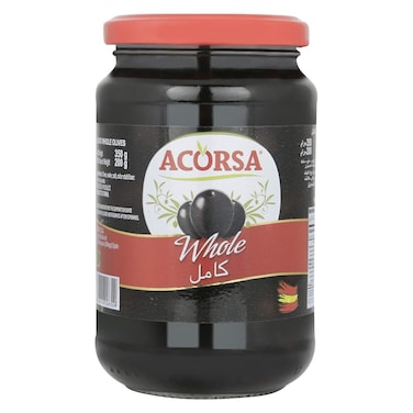 Acorsa Whole Black Olives, 350g
