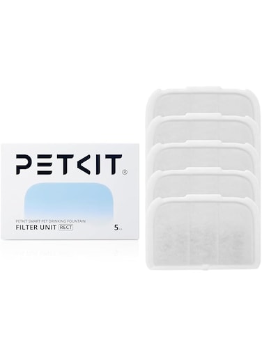 PETKIT Filter Unit Rect for EVERSWEET MAX Cordless Water Fountain, Replacement for 105 fl oz/3L Automatic Cat Fountain, 5 pack
