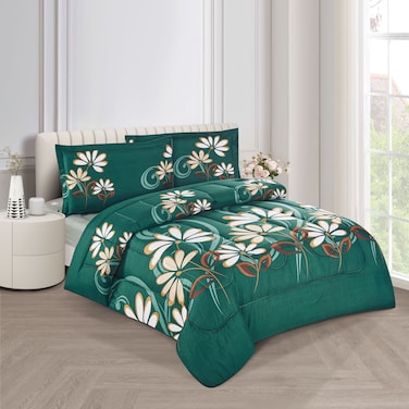 STARGOLD Microfiber Solid 4 Pieces Comforter Set Fitted Sheet, Pillowsham, Comforter 170X230 CM King Size Mattress SG-CP2016