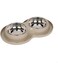 Pawsitiv Anti-Spill Dinner Set Bowls - Small - Beige160ml + 160ml