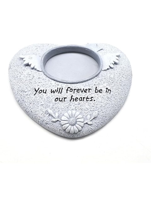 Shunle Pet Memorial Stone for Loss of Pet Gifts, Grave Marker with Photo Frame Slot Heart Shaped Angel Wings Pet Memorial Gifts, Garden Resin Dog Cat Ornament, Indoor Outdoor Grave Tombstone (Heart)