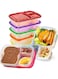 Premify 7 Pack Bento Lunch Box/Sandwich Box with 3 Compartments, Meal Prep Container, BPA-Free Stackable Plastic Leakproof Food Storage Box, Microwave &amp; Dishwasher Safe