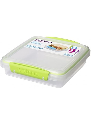 Sistema 450ml Sandwich Box to Go, One Box (Colors May Vary)