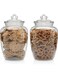 Glass Jars with Airtight Lid, Large Apothecary Containers, Kitchen Canisters for Cookies, Flour, Sugar, Rice, 2 Pieces, Holds 2.1 Kg, 24 x 14 cm