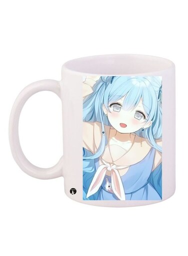 Anime Printed Coffee Mug 325ml White/Blue/Beige 11ounce