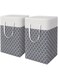 JANNAH 2Pcs 75L Large Laundry Basket Water Proof Freestanding Laundry Hamper (100L/55cm * 32cm * 60cm)