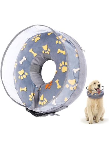 Kaket Inflatable Collar, Inflatable Dog Collar, Cute Cat Inflatable Collar After Surgery, Comfortable Dog Recovery Collar, Dog Inflatable Collar, Inflatable Neck Collar for Dogs (L)