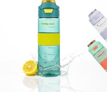 Pulse Hydration Bottle (850ML, Blue)   Motivational Water Bottle with One Hand Operation &amp; Hydration Tracker