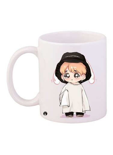 Cartoon Boy Printed Coffee Mug White/Black/Beige