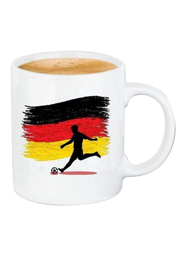 Germany Football Flag Printed Mug White/Black/Red