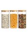 Glass Food Storage Containers Set,Spice Jar Set,3 Piece Glass Jar with Bamboo Airtight Lids and Labels 1800ml