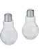 Harmony Bulb Shape Glass Salt &amp; Pepper With Metal Lid Set - 2 Pieces