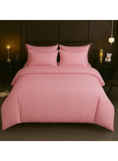 6-Piece Duvet Cover Set &acirc;&euro;&ldquo; Includes 1 Duvet Cover, 1 Fitted Sheet &amp; 4 Pillowcases &acirc;&euro;&ldquo; King/Queen/Single Sizes, Color Pink