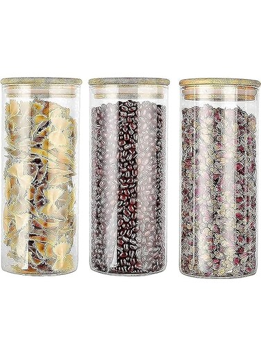 Nyganmelloz High borosilicate glass sealed jar straight tea jar dry fruit snack storage jar candy storage jar