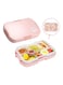 Kids Lunch Box with 6 Compartments, Suitable for Microwave and Dishwasher Pink 24.5 x 16 x 4.7cm