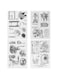 Modixun 4 Themes 30Pcs Clear Stamps, Retro Rubber Clear Stamp, Transparent Silicone Clear Stamps Seal for DIY Scrapbooking Card Making Decoration, Style E