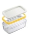 AUMACHEN Butter Dish with Lid, Plastic Rectangle Butter Keeper with Cutter for Easy Cutting and Storage, Butter Container Butter Box Case for Countertop or Fridge