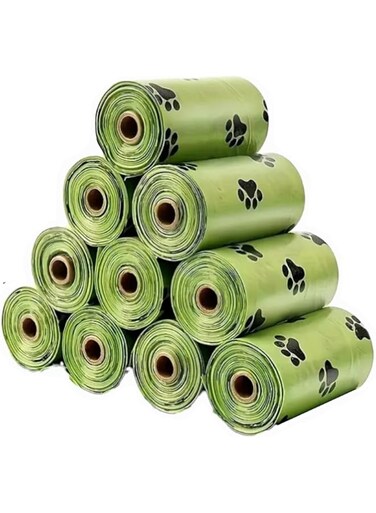 Silicone Dog Poop Bag Dispenser - Portable Pet Waste Carrier for Outdoor Cleanup and Disposable bags (10 rolls)