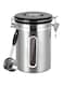 U-HOOME Airtight Coffee Canister,22OZ Stainless Steel Coffee Bean Storage Container w/Date Tracker,Window &amp;Measuring Scoop,Kitchen Food Storage Container for Grounds Coffee,Beans&amp;Tea (Silver)