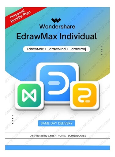 WonderShare EdrawMax Individual Perpetual Bundle   Digital License   Same Day Delivery