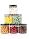 Glass Jars with Black Lids, 6 Pack Glass Food Storage Containers with Airtight Lids, Glass Kitchen Canisters Sets, Food Storage Containers with Stackable Lids Spice and Herbs(16oz)