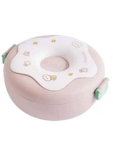 Cute Donut Shape Bento Lunch Box for Kids(Pink)