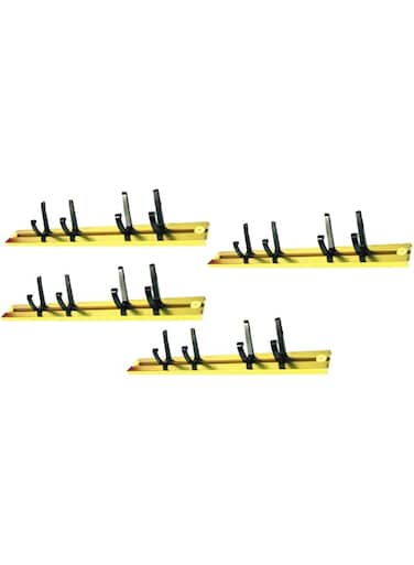 Robustline Multipurpose Aluminium Wall Mounted Moving Coat Hook (Khuty) for Clothes, Coats, Hats, Belts, Towels (5 Hooks) (4, Golden+Black)