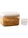 2.8L Rice Container Set with Measuring Cup &amp; Lids, Flour Sugar Rice Storage Container Large Sealed Grain Cereal Containers Storage One-handed Rice Bucket for Kitchen