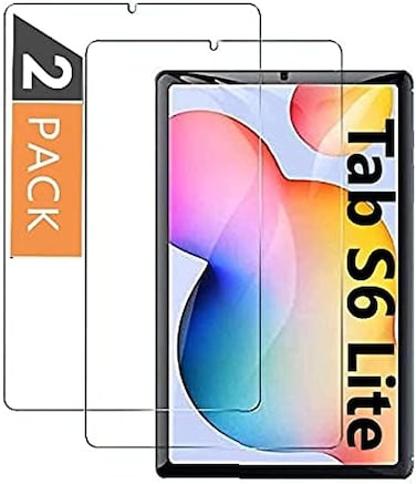 Muzz [2 Pack] - Galaxy Tab S6 Lite 10.4 (2020) P610 Screen Protector, Tempered Glass Clear Anti-Scratch Impact Protection Self-Adhere Bubble-Free for Galaxy Tab S6 Lite SM-P610