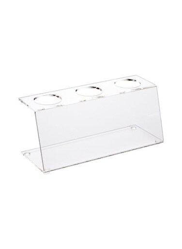 Clear Tek 7.1 x 2.8 x 3.2 Ice Cream Cone Holder, 1 Premium Popcorn Cone Holder - Cones Are Sold Separately, 3 Holes, Clear Acrylic Cone Stand, Display Candy Or French Fries