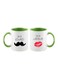 2-Piece Call Me Mom And Dad Printed Mug Set Green/White/Black 325ml