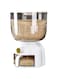 HOMHOLDON 10-15 Lbs Rice Dispenser,Large Grain Storage Container with Rice Cup Food Dispenser Kitchen Organizer for Rice,Beans,Grains,Cereal Dry Food,Small Pantry Food(Circle)
