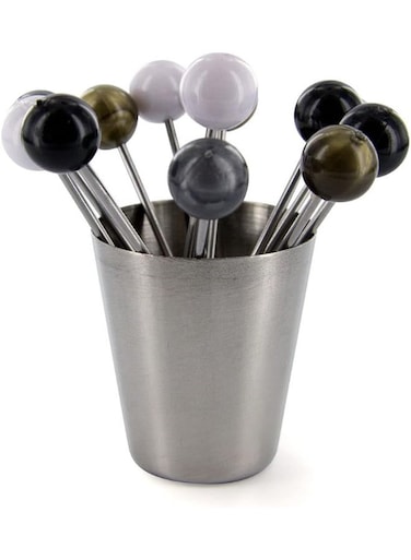 15 Stainless Steel Seafood Pins + Container