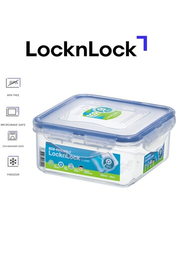 &amp; LOCK LocknLock 680ml Square Airtight Food Storage - BPA-Free, Microwave, Freezer, and Dishwasher Safe