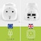 LENCENT 2Pcs EU to UK Plug Adapter, Europe Schuko 2 Pin to 3 Pin UK Travel Adaptor, European Euro to British Adapter- White
