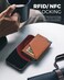 VULKIT Minimalist Slim Wallet for Men Pop Up Card Holder RFID Blocking for with Money Pocket Cash &amp; Credit Cards Brown